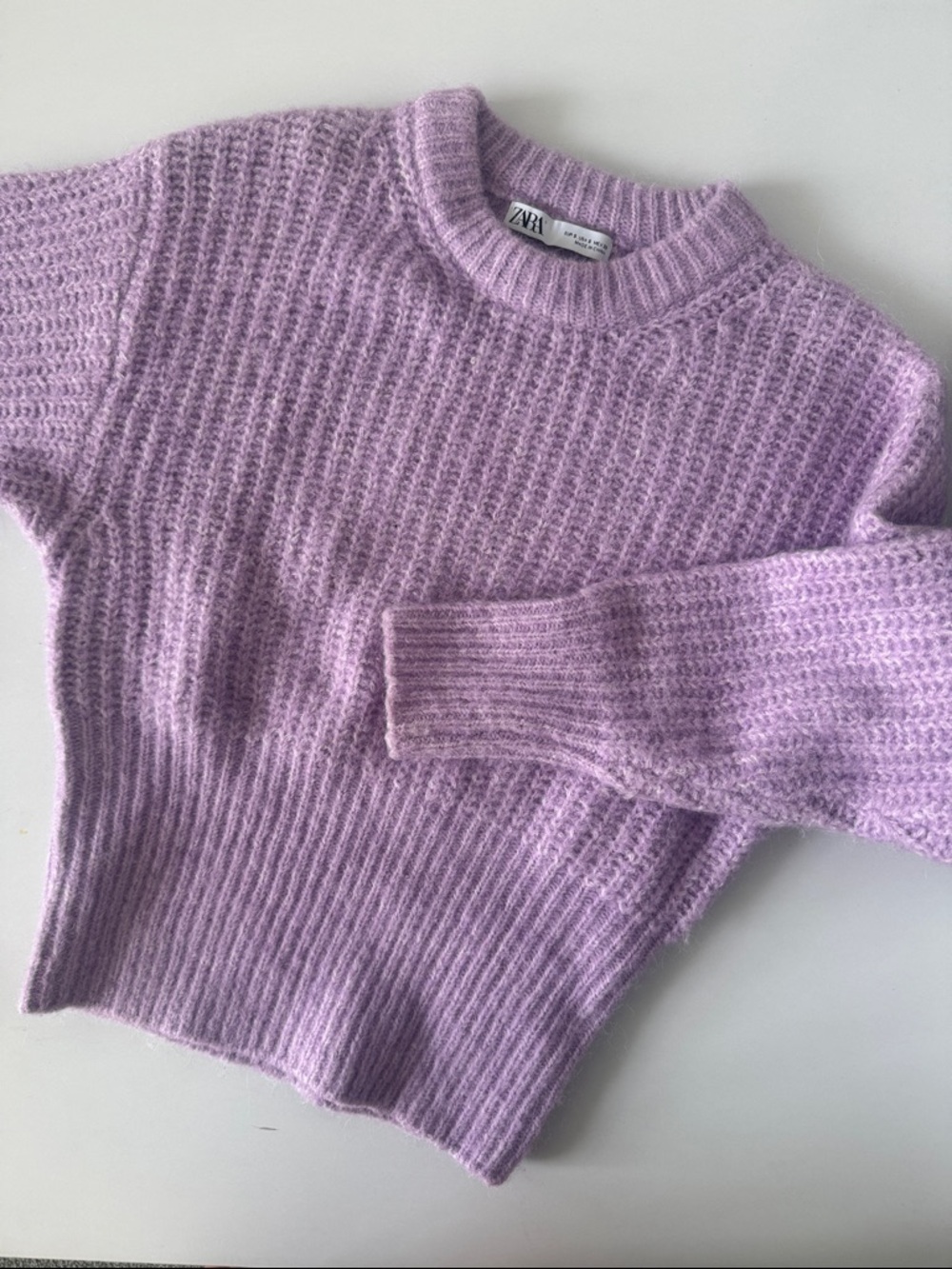 ZARA Pastel Lilac Crewneck Sweater